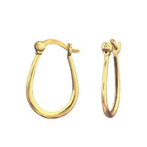 14k Gold Vermeil Oblong Hoop Earrings 21mm French Lick